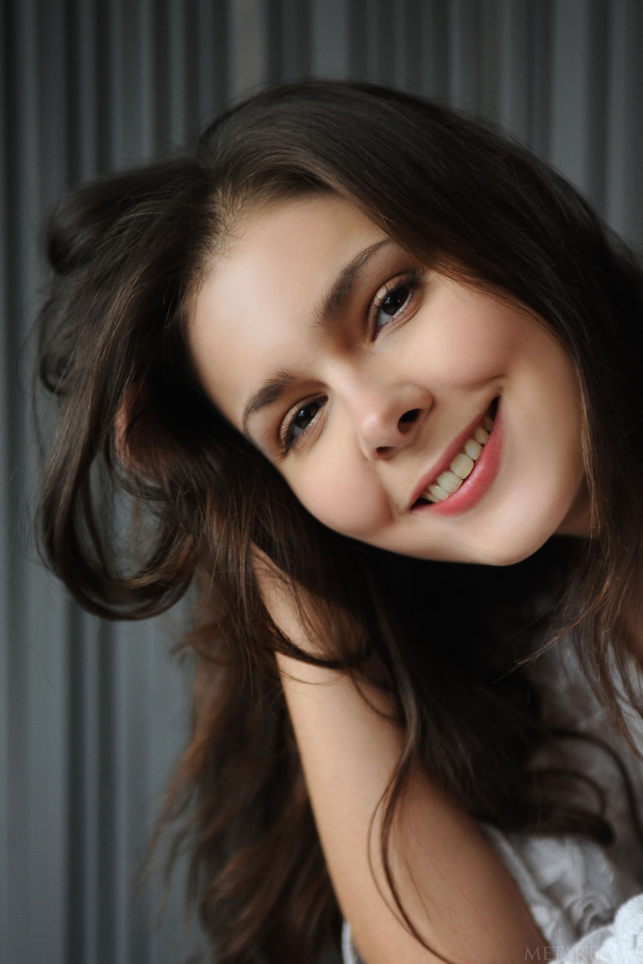 The Belgian Sweetheart's Seductive Smile Invites You To Study Every Inch As She Reclines On Her Bed 03